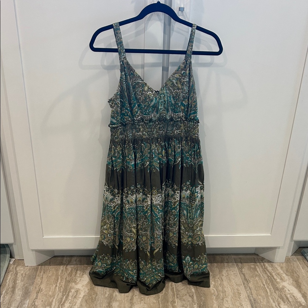 Apt. 9 Green and Blue Patterned Midi Dress